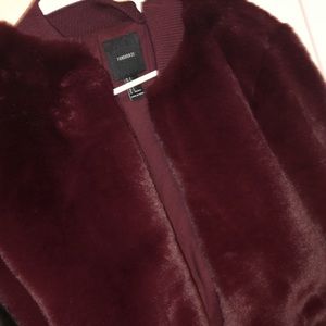 Maroon bomber jacket